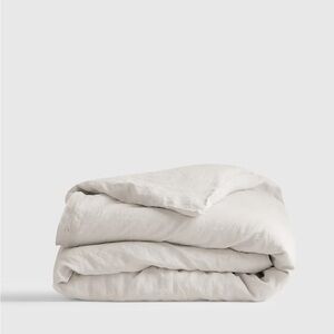 QUINCE European Linen Duvet Cover Set Full/Queen Natural Chambray 3968